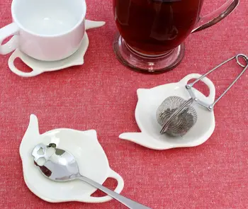 Keramikas tējas maisiņu ēdiens, tējas maisiņu apakštase, lai tējas maisiņu tējas infuser acs