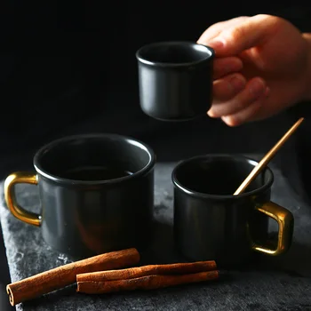 Keramikas zīmes vienkārša kafijas tasi kafijas veikals zelta rokturi matēts itālijas Mokas Kafijas Krūze