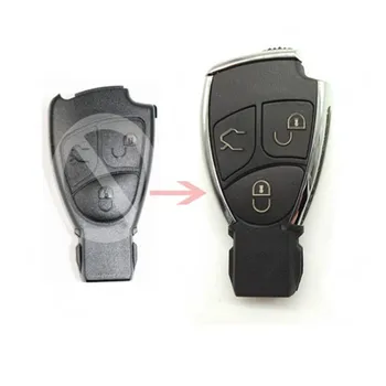 KEYECU 5GAB Modificētu Smart Remote Taustiņu Apvalks Gadījumā Fob 3Button par Mercedes-Benz CLS C E S