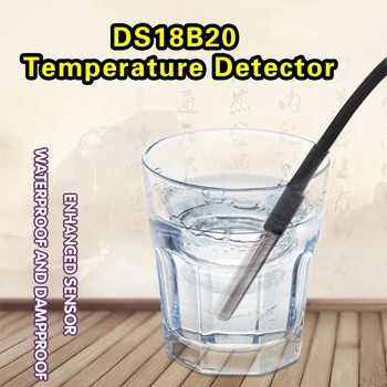 Keyestudio DS18B20 Ūdensizturīgs /Nerūsējošā tērauda Temperatūras Detektora Sensors Ar Arduino Modulis (Melnā un Videi draudzīgu)