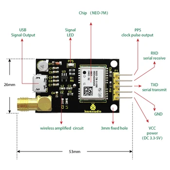 Keyestudio GPS NEO-7M Modulis Arduino