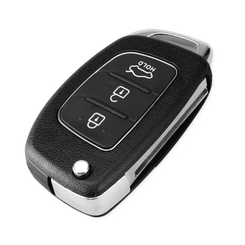 KEYYOU 15pcs 3 Pogas Flip Tālvadības Atslēgu Fob Shell Par Hyundai Akcentu IX35 SANTA FE IX45 I40 Locīšanas Taustiņu Gadījumā Auto Rezerves
