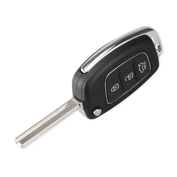 KEYYOU 15pcs 3 Pogas Flip Tālvadības Atslēgu Fob Shell Par Hyundai Akcentu IX35 SANTA FE IX45 I40 Locīšanas Taustiņu Gadījumā Auto Rezerves