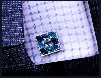KFLK 2020. gadam Luksusa krekls cufflink par Zīmolu vīriešu aproces pogas Gradienta ietekme Kristāla aproces saite Augstas Kvalitātes Rotaslietas abotoaduras