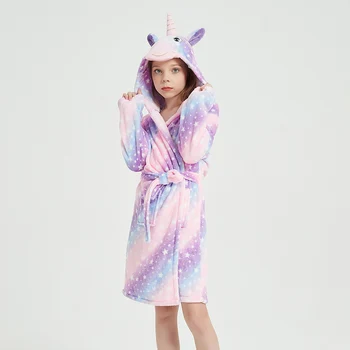 KIGUCOS 2020. gadam Meitene Jaunu Unicorn Miega Halāti Bērnu Multfilmas Vanna, Halāti Zvaigžņu Pegasus Bērnu Klases Sleepwear Pidžamas Apavi Pieejams