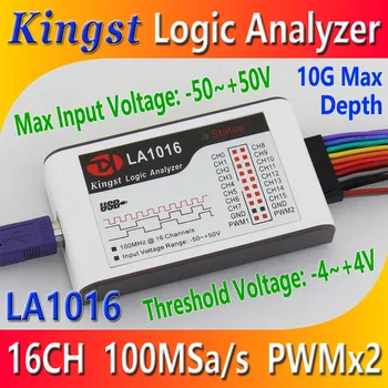 Kingst LA1016 USB Logic Analyzer 100M max sample rate,16Channels,10.B paraugus, MCU,ROKU,FPGA atkļūdošanas rīku, angļu programmatūra
