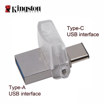 Kingston OTG C Tipa usb flash pen drive 3.1 USB 3.0 32gb 64gb, 128gb Viedtālrunis Micro Atmiņas USB Stick microDuo