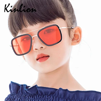 Kinlion Vintage Metāla Tvaika Punk Bērniem Saulesbrilles Zēni Meitenes Steampunk Liels Bērnu Sunglass Gafas Ieplests Uv400 Bērnu Saules Brilles