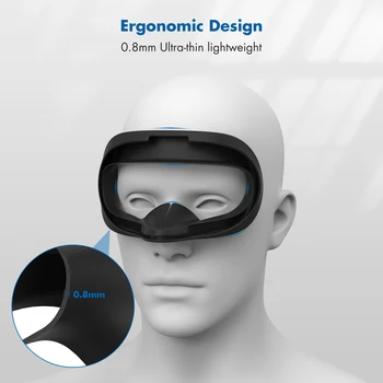 KIVI dizaina Ultra Plānas 0.8 mm VR Silikona VR Sejas Saskarne Oculus Quest 2 Ar Objektīva Vāciņu Spēļu Sejas Segtu Spilventiņi
