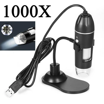 KKmoon Regulējams 1000X 1600X USB Digitālā Mikroskopa Kamera Endoskopu 8LED Lupa ar Metāla Statīvu Palielinājumu Endoskopu