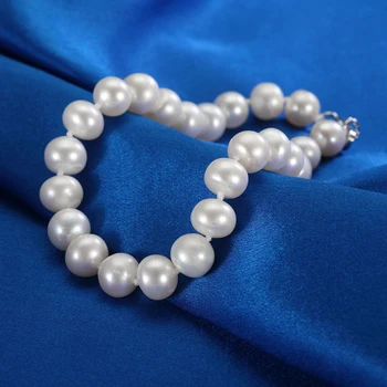 Klasisks Balts Dabas Kultivētas Saldūdens Pērļu Aproce Sieviešu Smalkas Rotaslietas Jubilejas Dāvanas Vairumtirdzniecības FEIGE