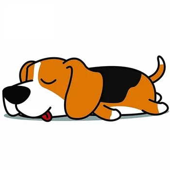 Klasisks Dizains Cute LovelySleepy Slinks Bīgls Kucēns Suns Oriģinalitāti Segtu Skrāpējumiem, Auto Uzlīmes un Uzlīmes Modes kk13*5cm