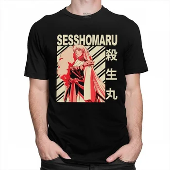 Klasiskās Anime Sesshomaru T Krekls Vīriešu Kokvilnas Awesome T-krekls O-veida kakla Īsām Piedurknēm Inuyasha T Manga t-veida Topi Apģērbi Merch