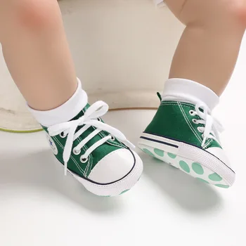 Klasiskās Audekls Jaundzimušo Bērnu Zēni Meitenes Pirmo Staiguļi Toddler Mīksto Vienīgais Anti-slip Zīdaiņu Modes Čības Bērnu Mokasīni