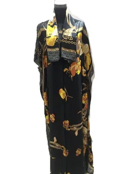 Klasiskās Ziedu Modes Viskozes Zīda Kaftan lady maxi kleita Zaudēt Iespiesti Dubaija sieviešu Abaya kleitas Āfrikas kleitas sievietēm