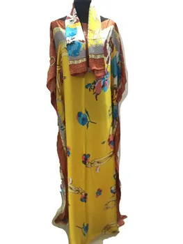 Klasiskās Ziedu Modes Viskozes Zīda Kaftan lady maxi kleita Zaudēt Iespiesti Dubaija sieviešu Abaya kleitas Āfrikas kleitas sievietēm