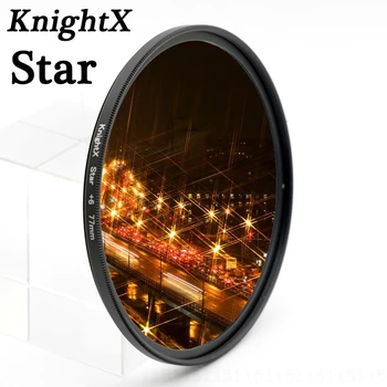 KnightX 52 58 67 72 77 mm Star Filtrs Punktu Līnijas 58mm Canon 18-55mm EOS Rebel T4i T3i T2i objektīvs DSLR d3200 d5200 d5300 d3300