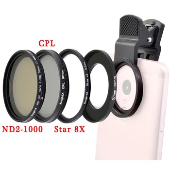 KnightX Objektīvs Iestatīts Universālā 52MM Kameras filtru makro objektīvu lēcas CPL ND, iphone, huawei, samsung galaxy android celphones