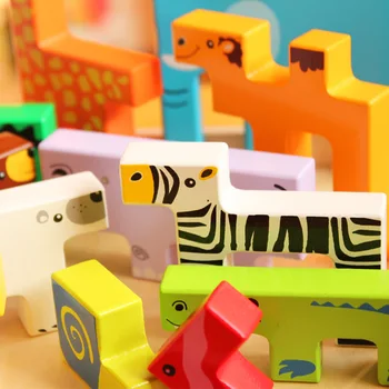 Koka 3D Jigsaw Puzzle Rotaļlietas Bērniem Karikatūra Dzīvnieku Transportlīdzekļa Koka Puzles Izlūkošanas Bērniem, Bērnu Agrīnās Izglītības Rotaļlieta