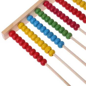 Koka Abacus, 10-rindu krāsainas Krelles Skaitīšanas Bērnu Matemātikas Mācību izglītības rotaļlieta