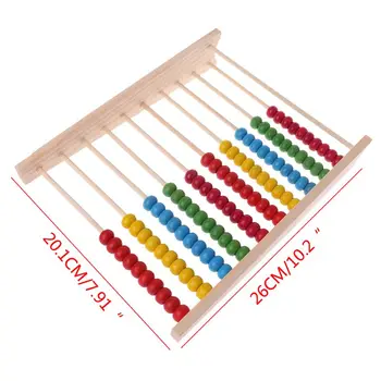 Koka Abacus, 10-rindu krāsainas Krelles Skaitīšanas Bērnu Matemātikas Mācību izglītības rotaļlieta