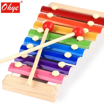 Koka bērnu izglītojošās rotaļlietas oktāvu skala sitamie xylophone mūzikas instrumentu pirmsskolas izglītības