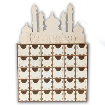 Koka Islāmu Eid Mubarak DIY Atvilktnes Atpakaļskaitīšanas Kalendāra Apdare Dāvanu Kastē Apdare Mubaraks 30 Dienu Kalendārs Atpakaļskaitīšanas Ornaments