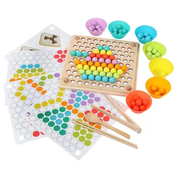 Koka Krelles Spēle Montessori Izglītības Agri Mācīties Bērniem Klipu Ball Puzzle Pirmsskolas Zīdainis, Rotaļlietas Bērniem, Bērnu Dāvanas