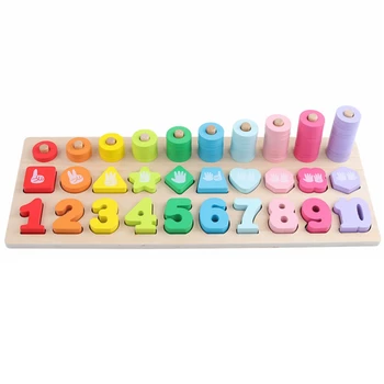 Koka Montessori Materiāli, Rotaļlietas, Mācību, Lai Saskaitītu Skaitļus Matching Digitālo Formu Mača Sākumā Izglītības Mācību Līdzekļi Matemātikas Rotaļlietas