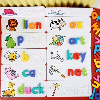 Koka Pareizrakstības Mācību Rotaļlietas ABC Alfabēta Flash Karšu Izglītības Atbilstošas Formas Vēstuli, Spēles Rotaļlietas Bērniem