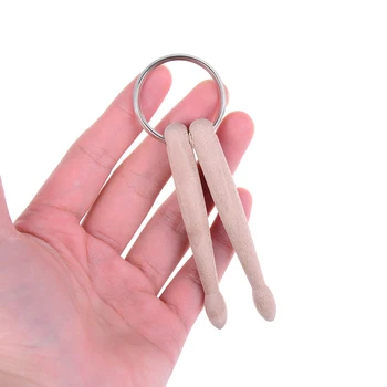 Koka Stilbiņi Sitamie Atslēgu Gredzens Ķēdē Keyrings Mini Multi-funkcionālo Bungu Kociņi Keychain