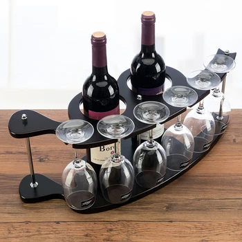 Koka vīna plaukts vīna glāzi turētājs radošo Eiropas otrādi goblet plaukts vīna skapis apdare wx8011645