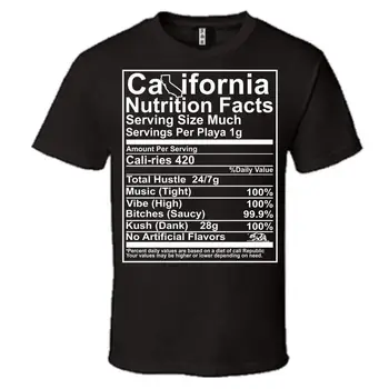 Kokvilnas Brand New California Uzturvērtības Fakti 420 Jautra Dāvana T-krekls, T Krekls, t-veida Vasaras Tee Krekls