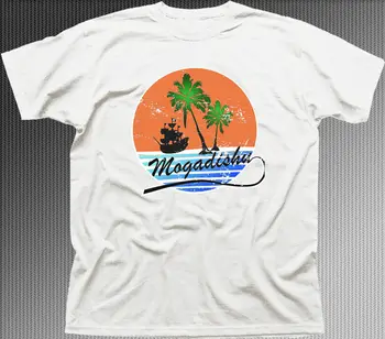 Kokvilnas Gadījuma Zīmola Apmeklēt Mogadišu Sērfošanu Brīvdienu Smieklīgi Pirāts Iespiesti Virši Kokvilnas T-krekls O-veida kakla Īsām Piedurknēm