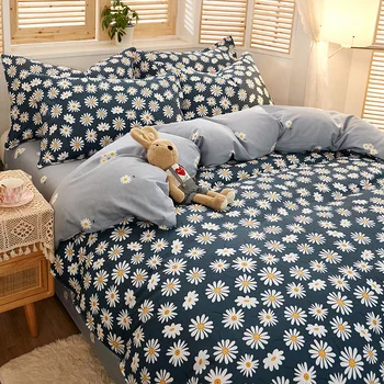 Kokvilnas gultas komplekts 3/4 gabals dvīņu queen gultas komplekts Luksusa mājas tekstila Izvēles Svītru Lielās mierinātājs, gultas komplekti