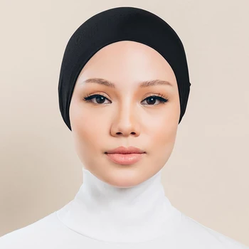 Kokvilnas Hijab Caps Turbānus par Sievietes Iekšējo Hijab Klp Musulmaņu Underscarf Jersey Hijabs Lakatu Sunīti Turban Femme Musulman