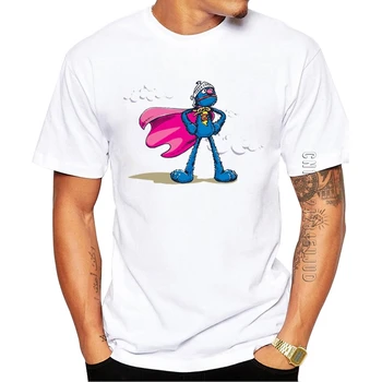Kokvilnas Jaunākās Smieklīgi Vintage Grover Viesmīlis Iespiesti Vīriešu T-Krekls Super Grover Grafiskais T O-veida Kakla Topi Hipster Tees