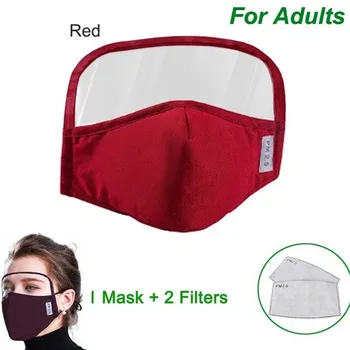 Kokvilnas nepievelk putekļus, Āra Sejas Aizsardzības Sejas Maska ar Acu Shield + 2 Filtri Cosplay Kostīmi Piederumi masque Mascarill vi