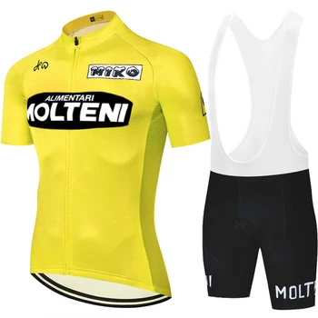 KOMANDA MOLTENI maillot cyclisme retro 20D gel pad classic velo šorti uzstādīt vasaras quick dry tenue cycliste homme