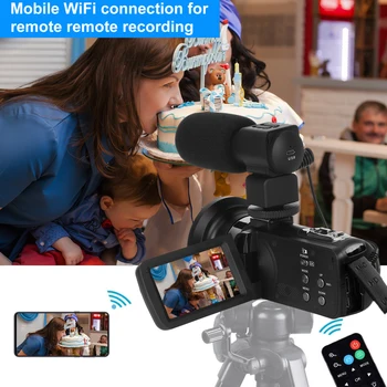 KOMERY Jauno Atbrīvošanu Video Videokamera 4K WiFi 48MP Iebūvēts Aizpildīt Gaismas Touch Screen Vlogging Par Youbute Ieraksti Digitālā Fotokamera