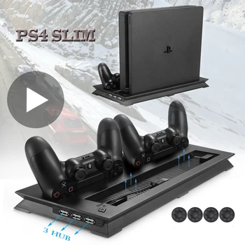 Kontroles Bāzi, Atbalsta Sony Play Station, Playstation PS 4 PS4 Slim Dzesēšanas Ventilatoru Vertikālā Statīva Vēsāks Spēļu Konsoles Piederumi