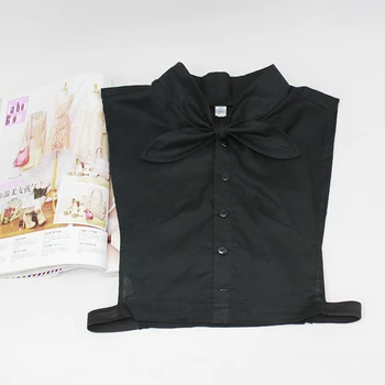 Korejas Paredzēti Cieto Krekls Viltus Apkakles Balts Melns cotto Vintage Noņemams Augstas Apmales Zeķubikses, Sieviešu Apģērbu Aksesuāri