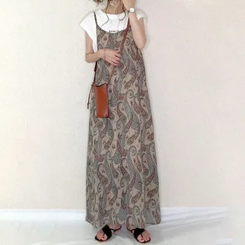 Korejiešu Japāņu Sieviešu Kleita Vintage Vasaras Linga Ziedu Harajuku Stils Literatūras Dāmas Garās Kleitas Ikdienas Līnijas Maxi Kleita