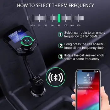 KORSEED Automašīnas FM Raidītājs Bluetooth Komplektu 3.1 Auto Lādētāju, USB Portu un AUX Audio Radio LCD Displejs, Mp3 Atskaņotājs, Tālruņa Brīvroku Carkit