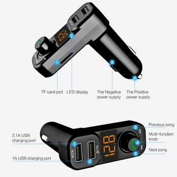 KORSEED Bluetooth, FM Raidītājs Auto Audio MP3 Atskaņotājs ar USB Auto Maksas tālrunis Aux Modulators Bluetooth Automašīnas Brīvroku Komplekts