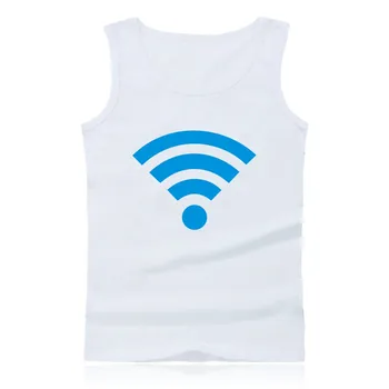 KPOP Smieklīgi Bezmaksas WiFi Topi Vīriešu Krekls bez Piedurknēm un Kultūrisms Vasaras Piešķir Plus Lieluma Apģērbu