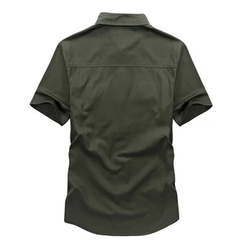 Krekls 2020. gada Vasaras Augstas Kvalitātes Vīriešu Modes Gadījuma Īsām Piedurknēm Krekls Kokvilnas Topi, Vīriešu Militārā Stila Krekls Camisa Masculina