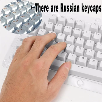 Krievijas Languag ABS Keycaps Gaisma iekļūst Top Iespiesti Cherry MX Mehāniska Tastatūras Taustiņu Klp Slēdži 104 Keyscaps