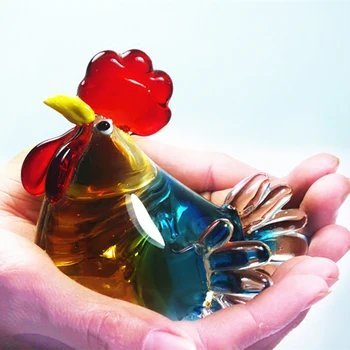 Kristāla gailis rotājumi creative stikla laimīgo vistu stikla amatniecības mājas aksesuāri, kāzu dāvanas,