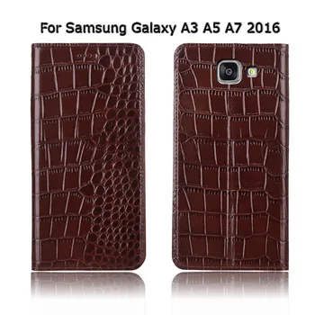 Krokodils Tekstūra Telefonu Gadījumā Vāciņš Samsung Galaxy A3 A5 A6 A7 A8 Plus 2016 2017 2018 Patiesu Pātagot Āda Flip Kartes Gadījumā
